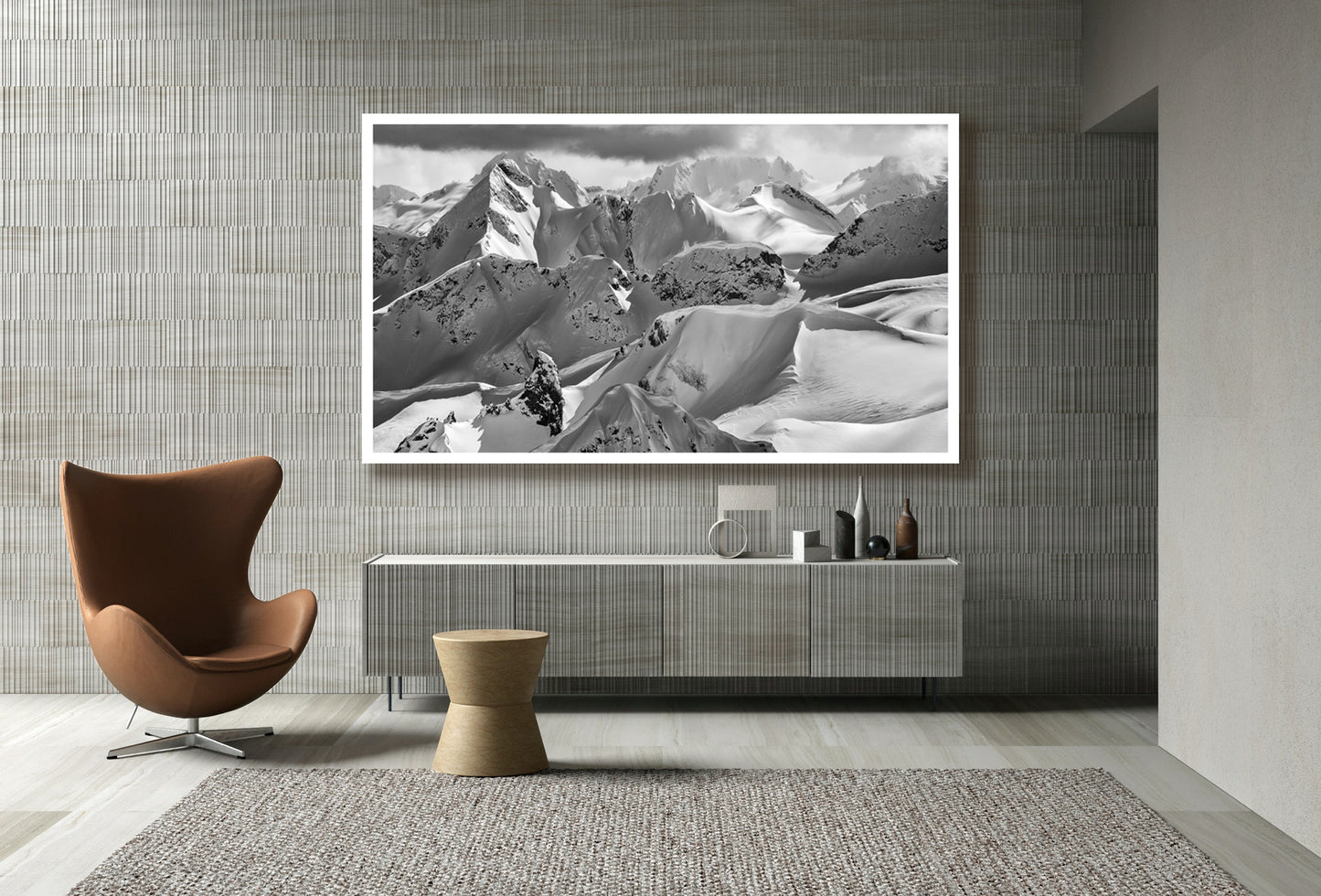 Fine art print of mountain ridges in Whistler Blackcomb backcountry by Jussi Grznar - winter landscape