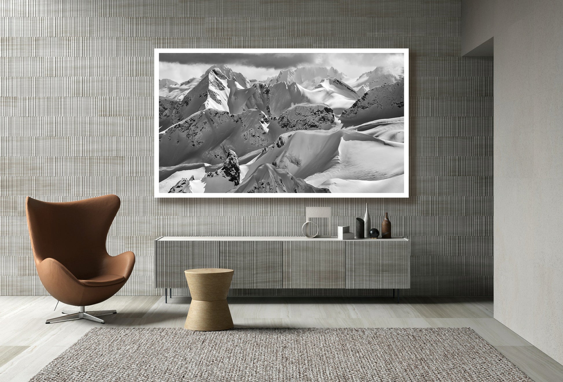 Fine art print of mountain ridges in Whistler Blackcomb backcountry by Jussi Grznar - winter landscape