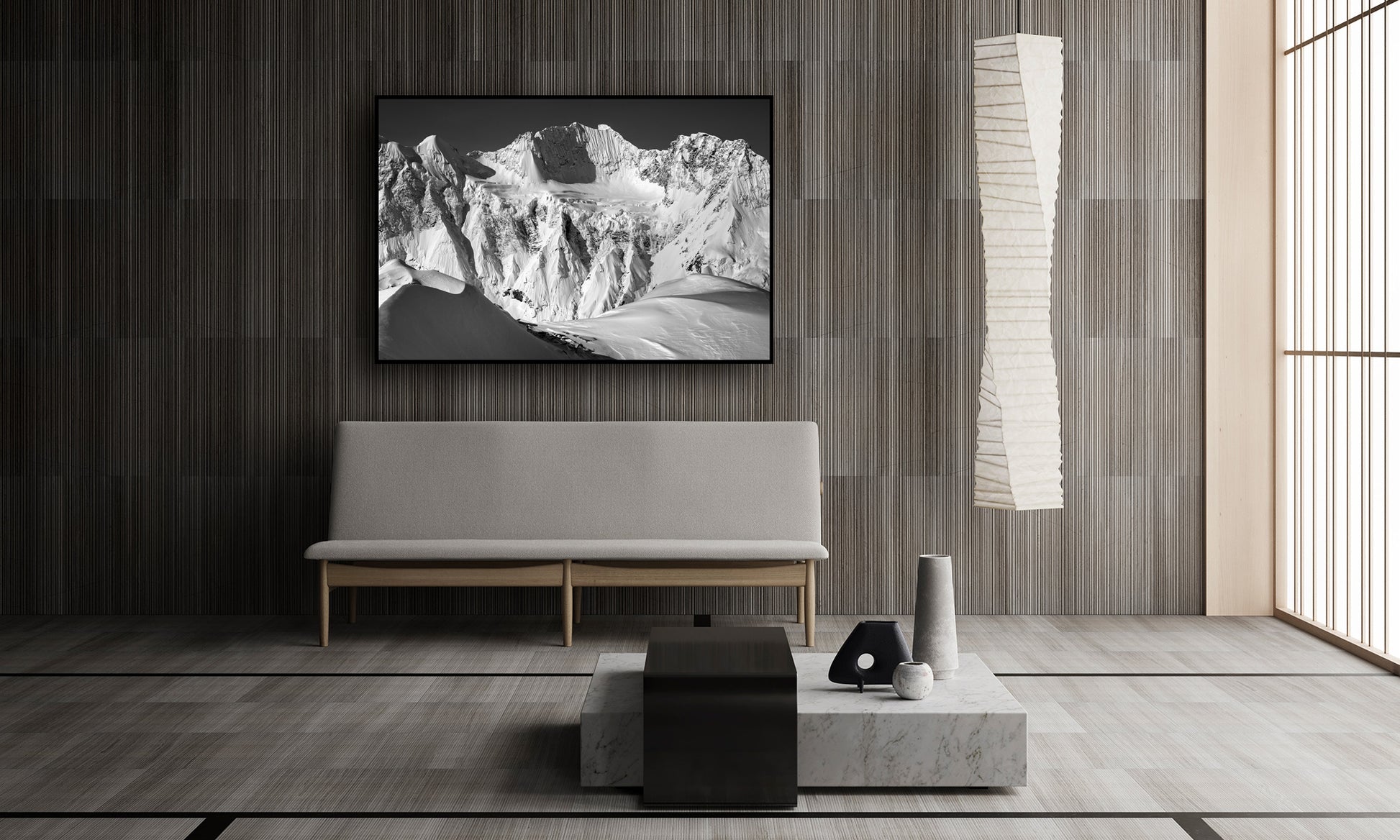 Fine art print of Mount Saugstad mountain in Bella Coola backcountry by Jussi Grznar - winter landscape
