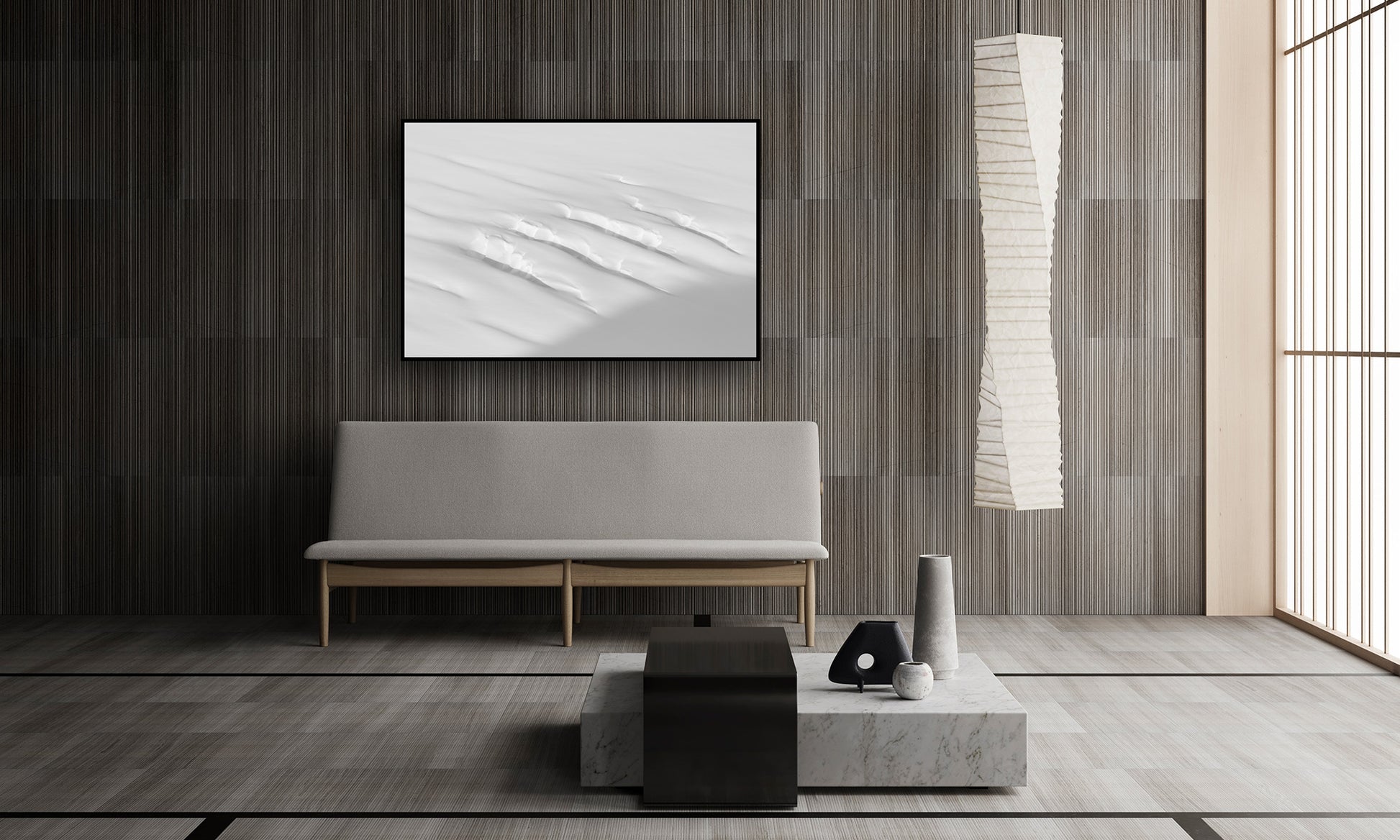 Fine art print of snow abstract  in Whistler Blackcomb backcountry by Jussi Grznar - winter landscape