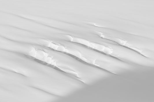 Fine art print of snow abstract  in Whistler Blackcomb backcountry by Jussi Grznar - winter landscape