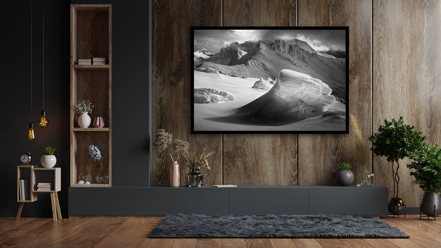Snowy mountain fine art photography by Jussi Grznar – Whistler Blackcomb backcountry in winter